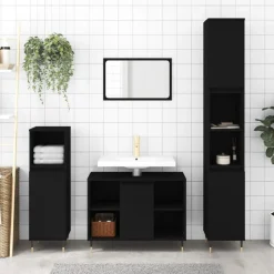 Badkamerkast 30x30x100 cm bewerkt hout>vidaXL Online