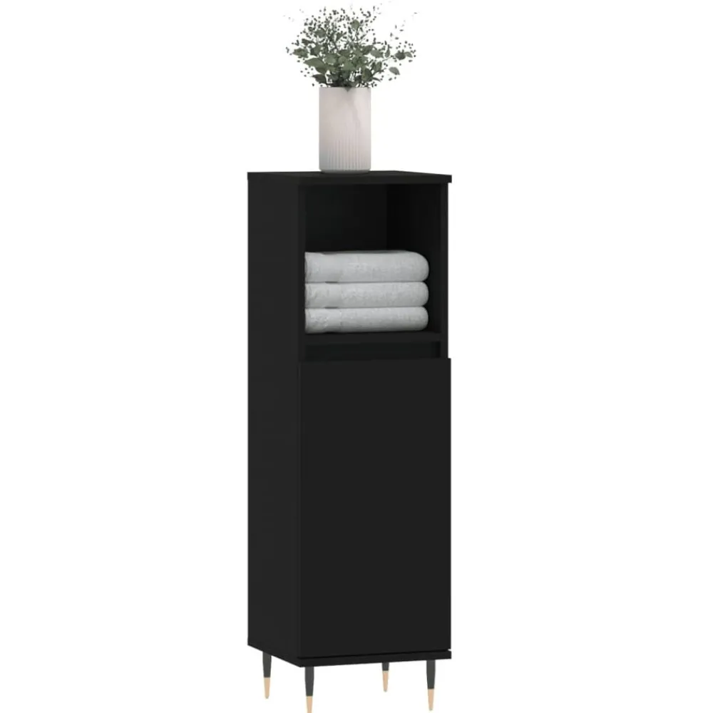 Badkamerkast 30x30x100 cm bewerkt hout>vidaXL Online