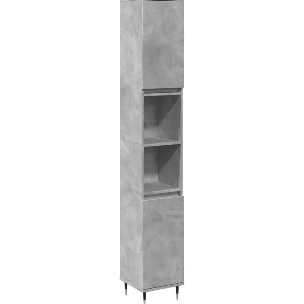 Meubelsets*vidaXL Badkamerkast 30x30x190 cm bewerkt hout Betongrijs