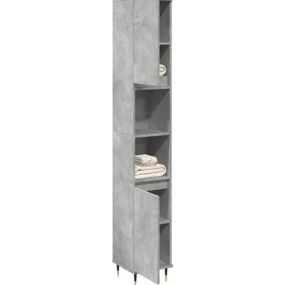 Meubelsets*vidaXL Badkamerkast 30x30x190 cm bewerkt hout Betongrijs