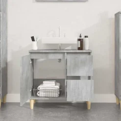 Badkamerkast 65x33x60 cm bewerkt hout beton><noscript><img width=