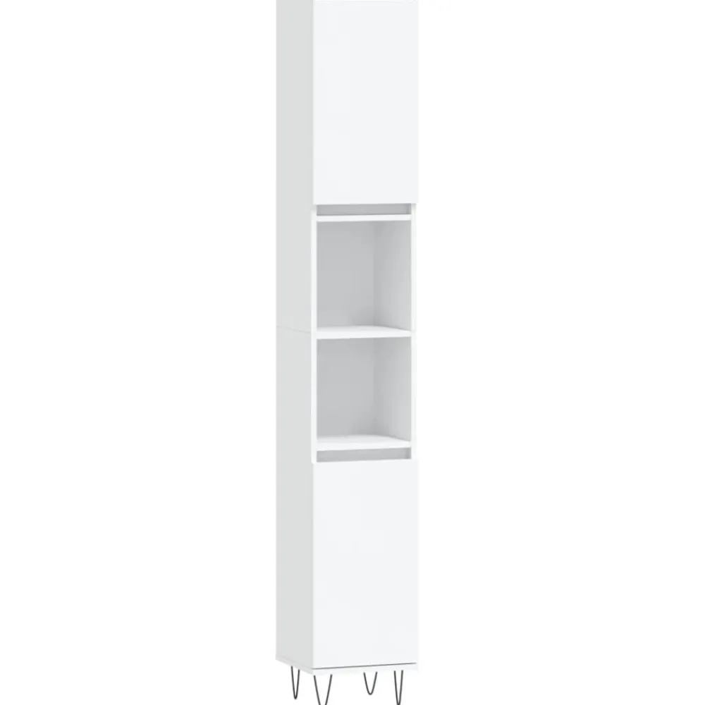 Meubelsets*vidaXL Badkamerkast 30x30x190 cm bewerkt hout Wit