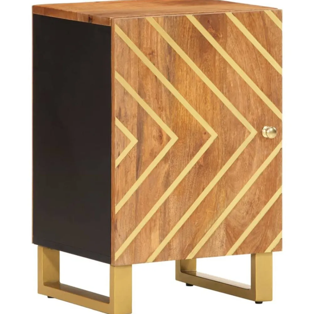 Kasten & Opbergmeubelen*vidaXL Badkamerkast 38x33,5x58 cm massief mangohout bruin en zwart