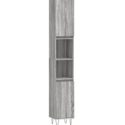 Meubelsets*vidaXL Badkamerkast 30x30x190 cm bewerkt hout eikenkleur Grijs sonoma
