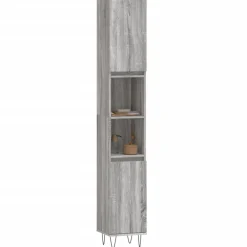 Meubelsets*vidaXL Badkamerkast 30x30x190 cm bewerkt hout eikenkleur Grijs sonoma