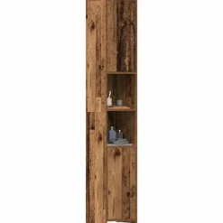 Badkamerkast 30x30x183,5 cm bewerkt hout kleurig>vidaXL