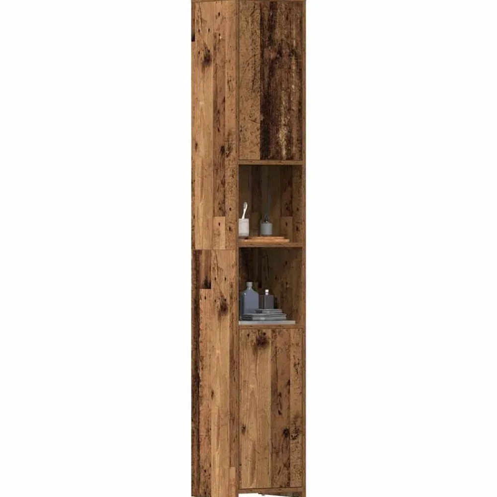 Badkamerkast 30x30x183,5 cm bewerkt hout kleurig>vidaXL