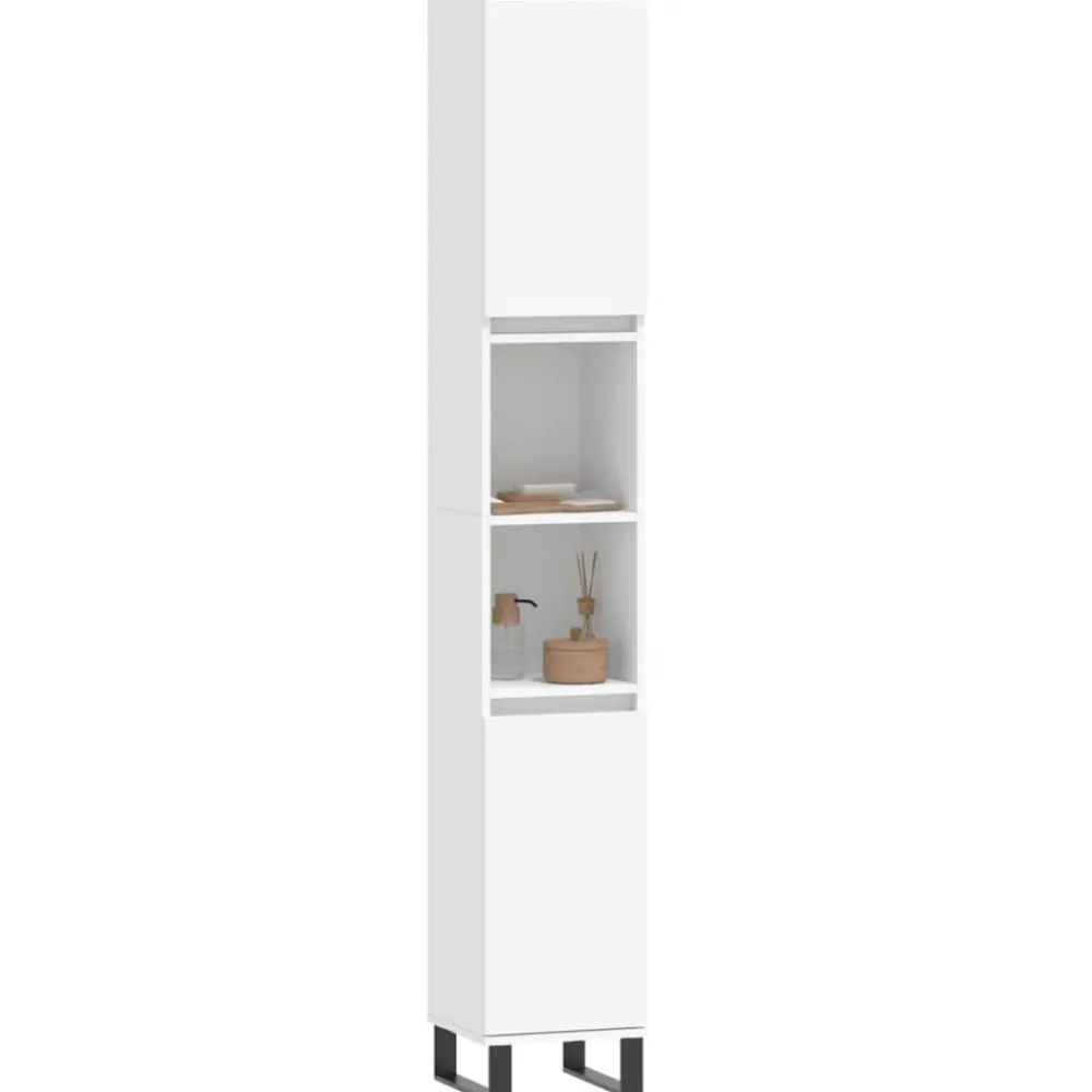 Badkamerkast 30x30x190 cm bewerkt hout>vidaXL Hot