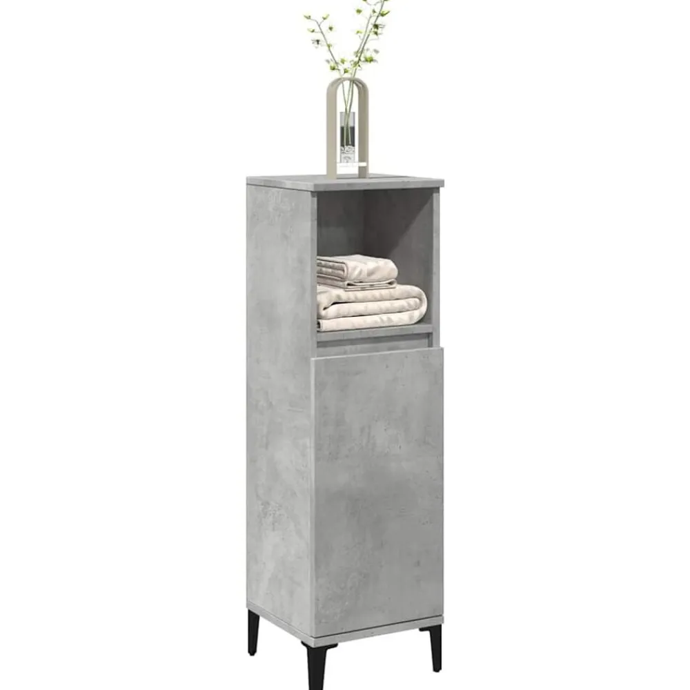 Badkamerkast 30x30x100 cm bewerkt hout>vidaXL New