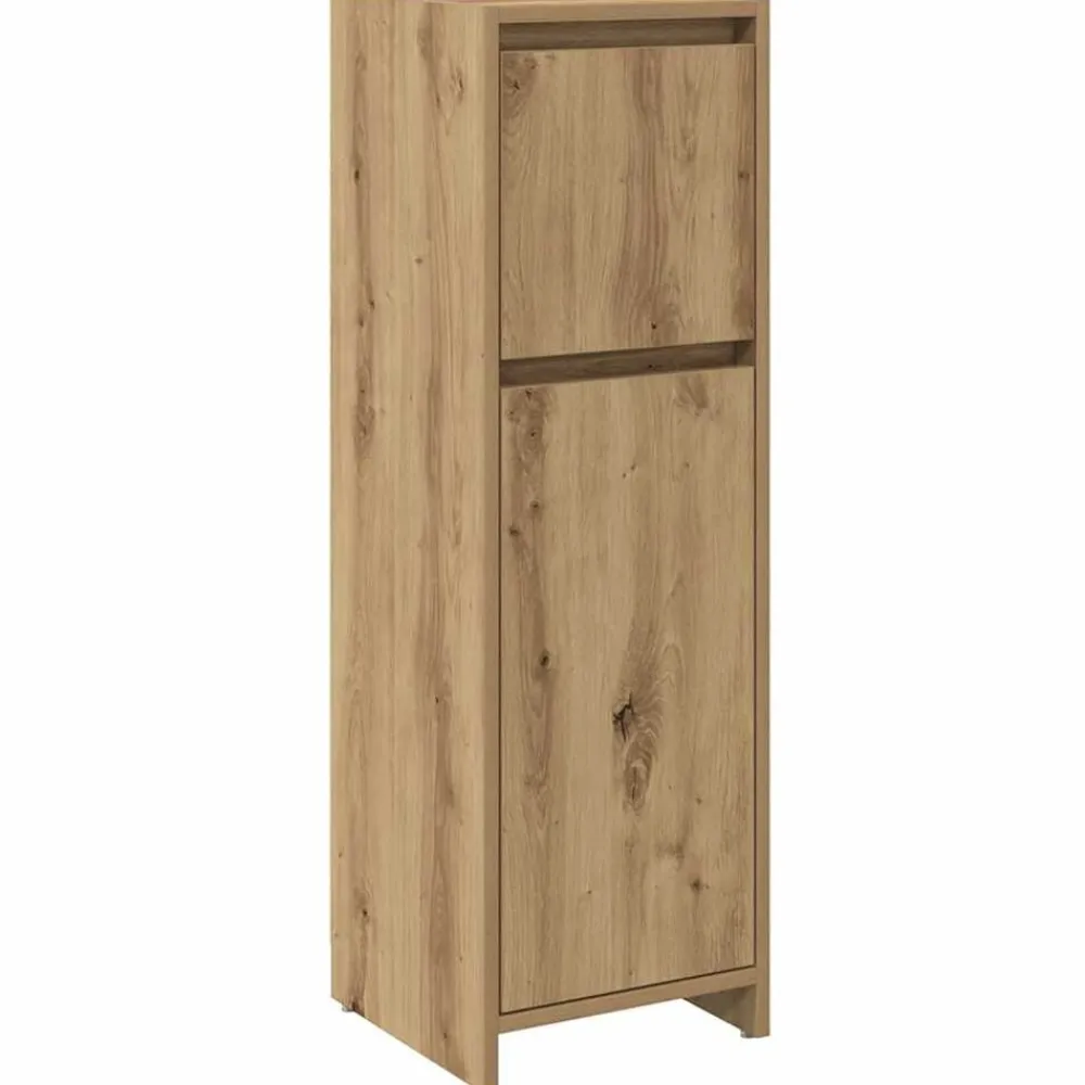 Badkamerkast 30x30x95 cm bewerkt hout artisanaal eikenkleur>vidaXL Online