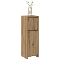 Badkamerkast 30x30x95 cm bewerkt hout artisanaal eikenkleur><noscript><img width=