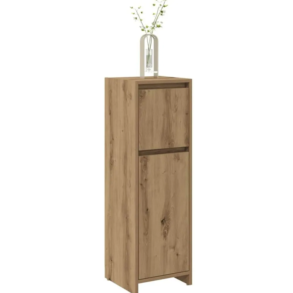 Badkamerkast 30x30x95 cm bewerkt hout artisanaal eikenkleur>vidaXL Online