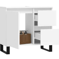 Meubelsets*vidaXL Badkamerkast 65x33x60 cm bewerkt hout Wit