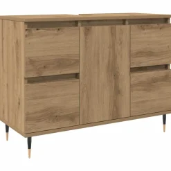 Meubelsets*vidaXL Badkamerkast 80x33x60 cm bewerkt hout artisanaal eikenkleurig