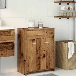 Badkamerkast 60x33x80 cm bewerkt hout kleurig><noscript><img width=