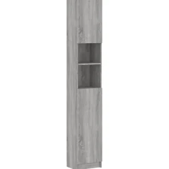 Meubelsets*vidaXL Badkamerkast 32x25,5x190 cm bewerkt hout eiken Grijs sonoma