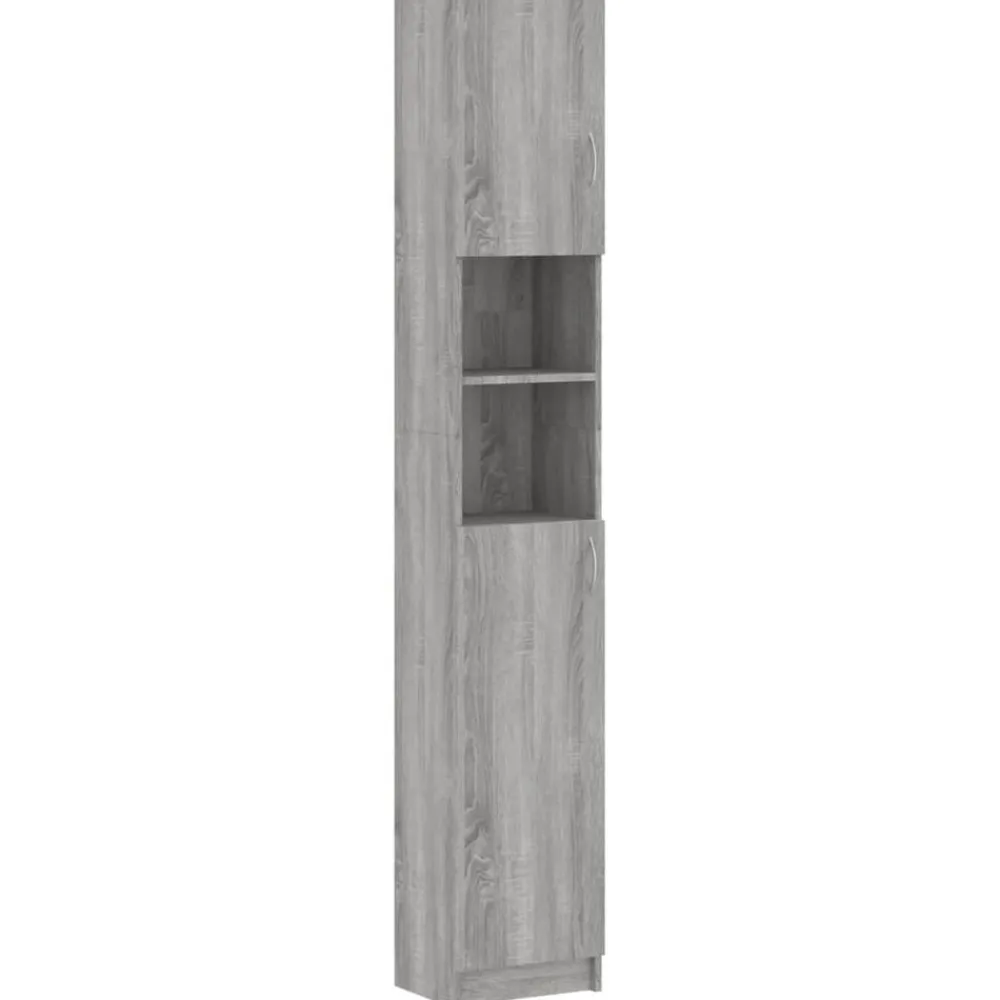 Meubelsets*vidaXL Badkamerkast 32x25,5x190 cm bewerkt hout eiken Grijs sonoma