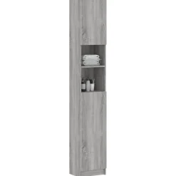 Meubelsets*vidaXL Badkamerkast 32x25,5x190 cm bewerkt hout eiken Grijs sonoma