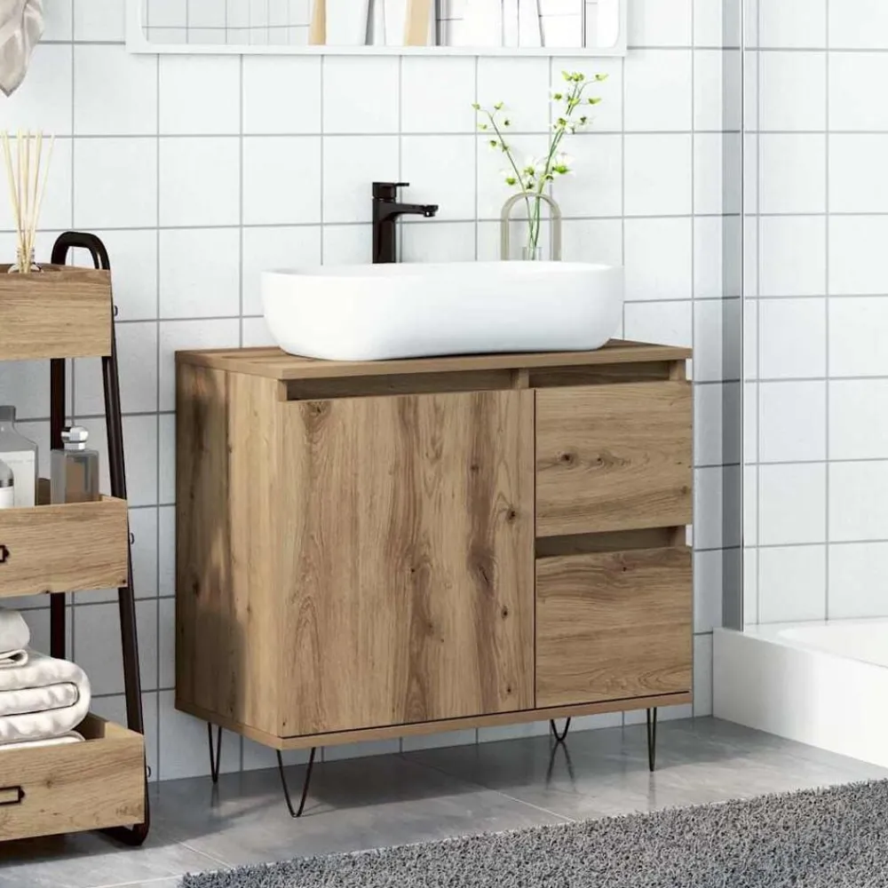 Badkamerkast 65x33x60 cm bewerkt hout>vidaXL Hot