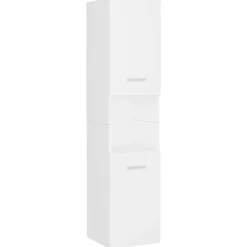Kasten & Opbergmeubelen*vidaXL Badkamerkast 30x30x130 cm bewerkt hout Wit