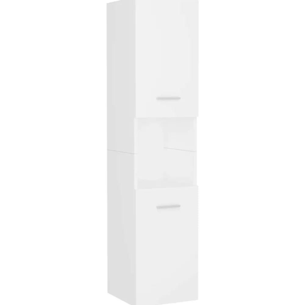 Kasten & Opbergmeubelen*vidaXL Badkamerkast 30x30x130 cm bewerkt hout Wit