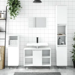 Badkamerkast 30x30x100 cm bewerkt hout>vidaXL Best