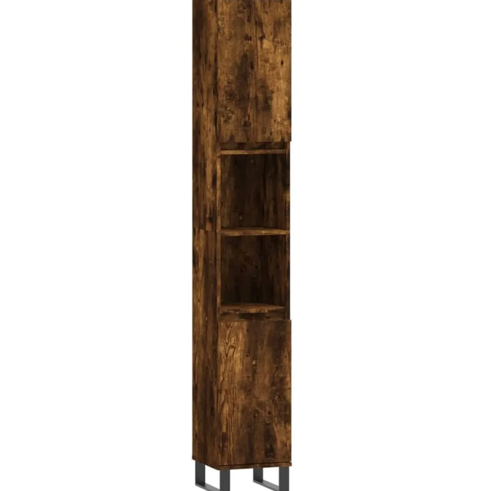 Badkamerkast 30x30x190 cm bewerkt hout kleurig>vidaXL Discount
