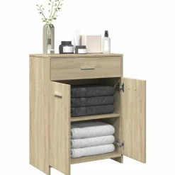 Meubelsets*vidaXL Badkamerkast 60x33x80 cm spaanplaat kleurig Sonoma eiken