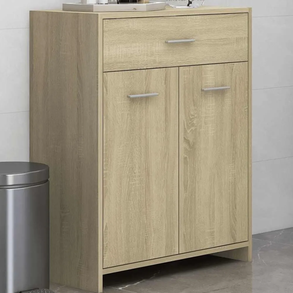 Meubelsets*vidaXL Badkamerkast 60x33x80 cm spaanplaat kleurig Sonoma eiken