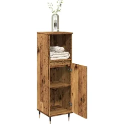 Badkamerkast 30x30x100 cm bewerkt hout kleurig><noscript><img width=
