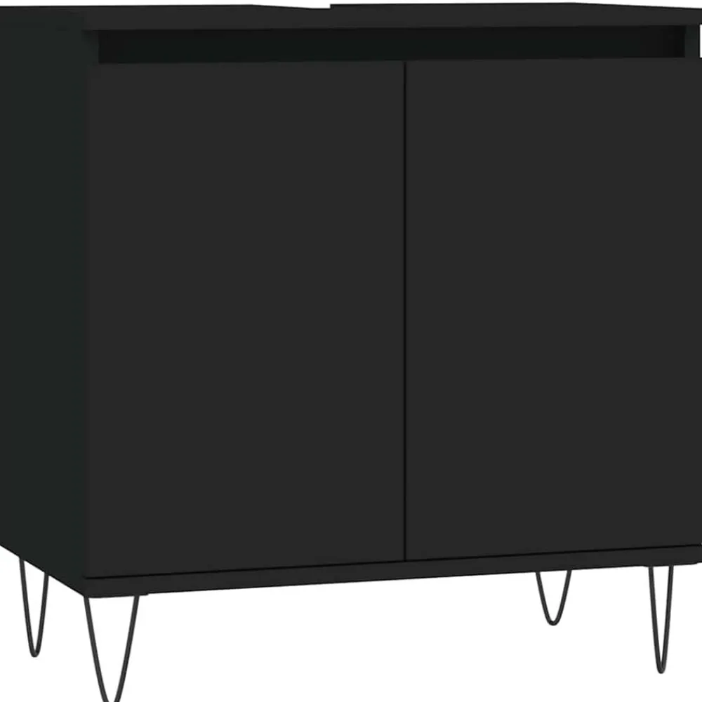 Badkamerkast 58x33x60 cm bewerkt hout>vidaXL New