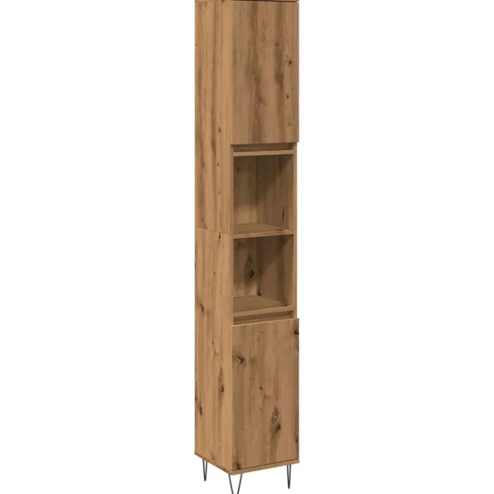 Badkamerkast 30x30x190 cm bewerkt hout>vidaXL Outlet