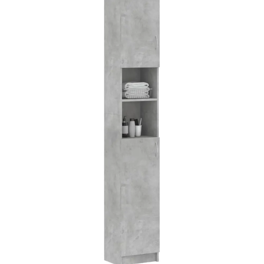 Meubelsets*vidaXL Badkamerkast 32x25,5x190 cm bewerkt hout Betongrijs