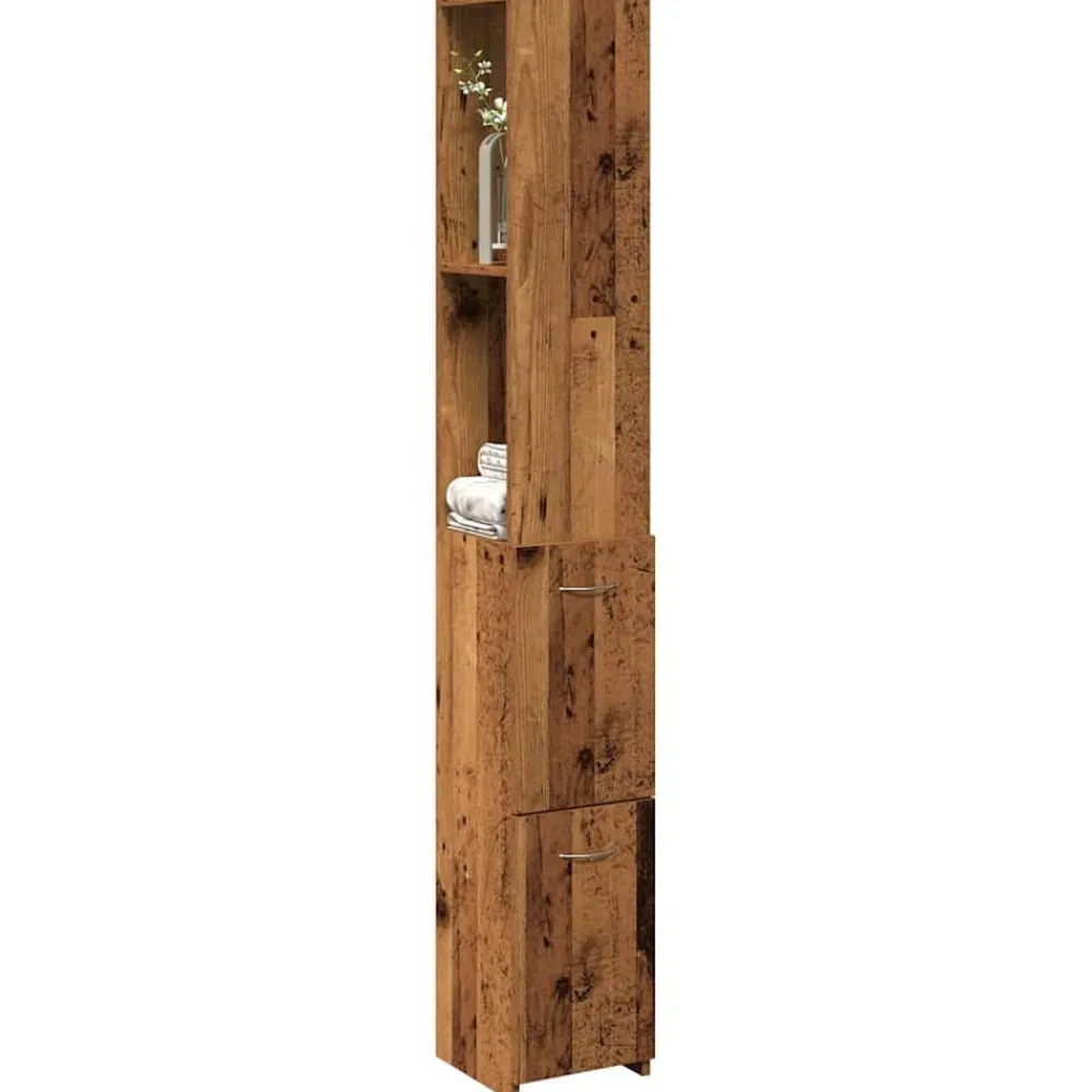 Meubelsets*vidaXL Badkamerkast 25x25x170 cm bewerkt hout kleurig Oud hout