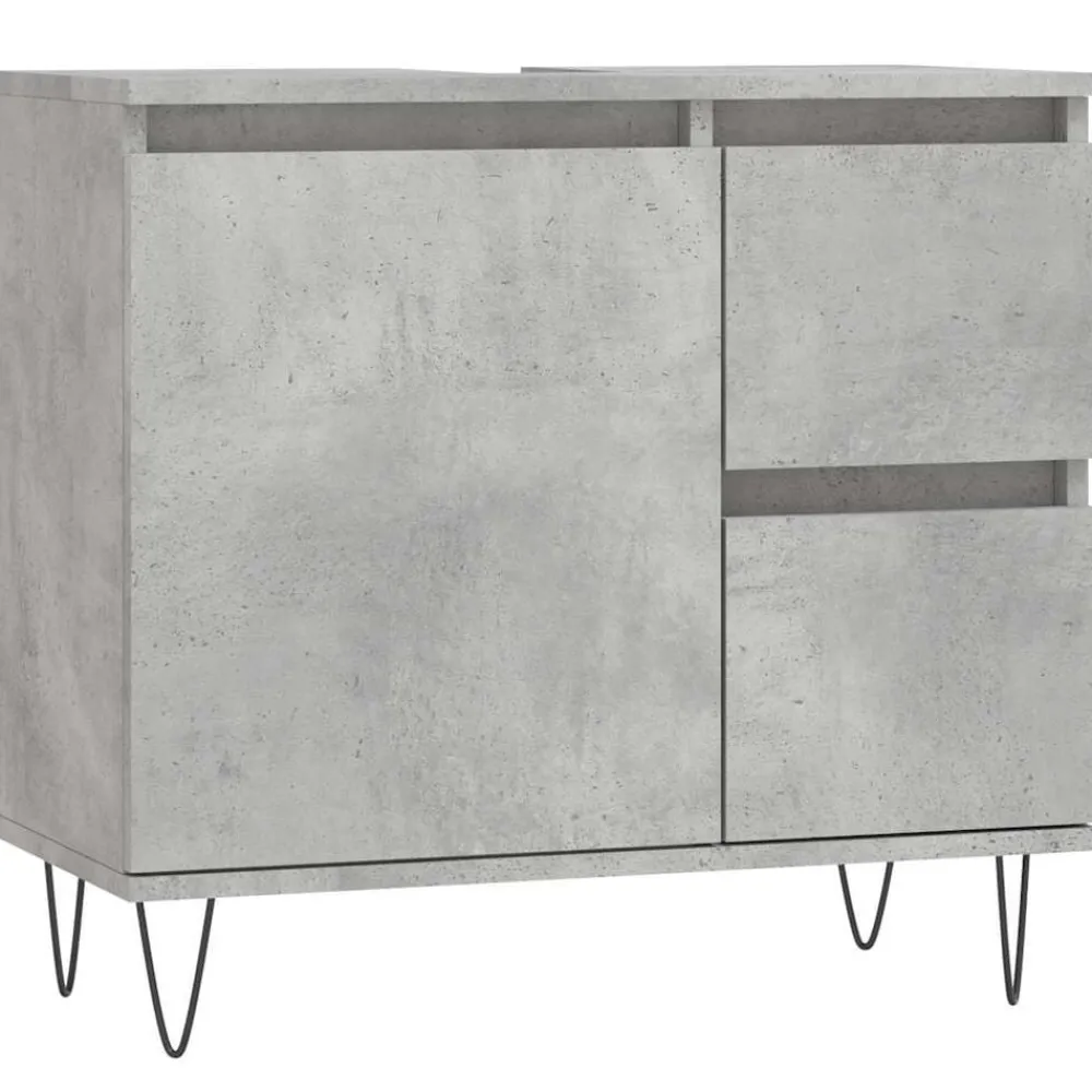 Meubelsets*vidaXL Badkamerkast 65x33x60 cm bewerkt hout Betongrijs
