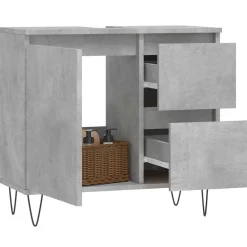 Meubelsets*vidaXL Badkamerkast 65x33x60 cm bewerkt hout Betongrijs