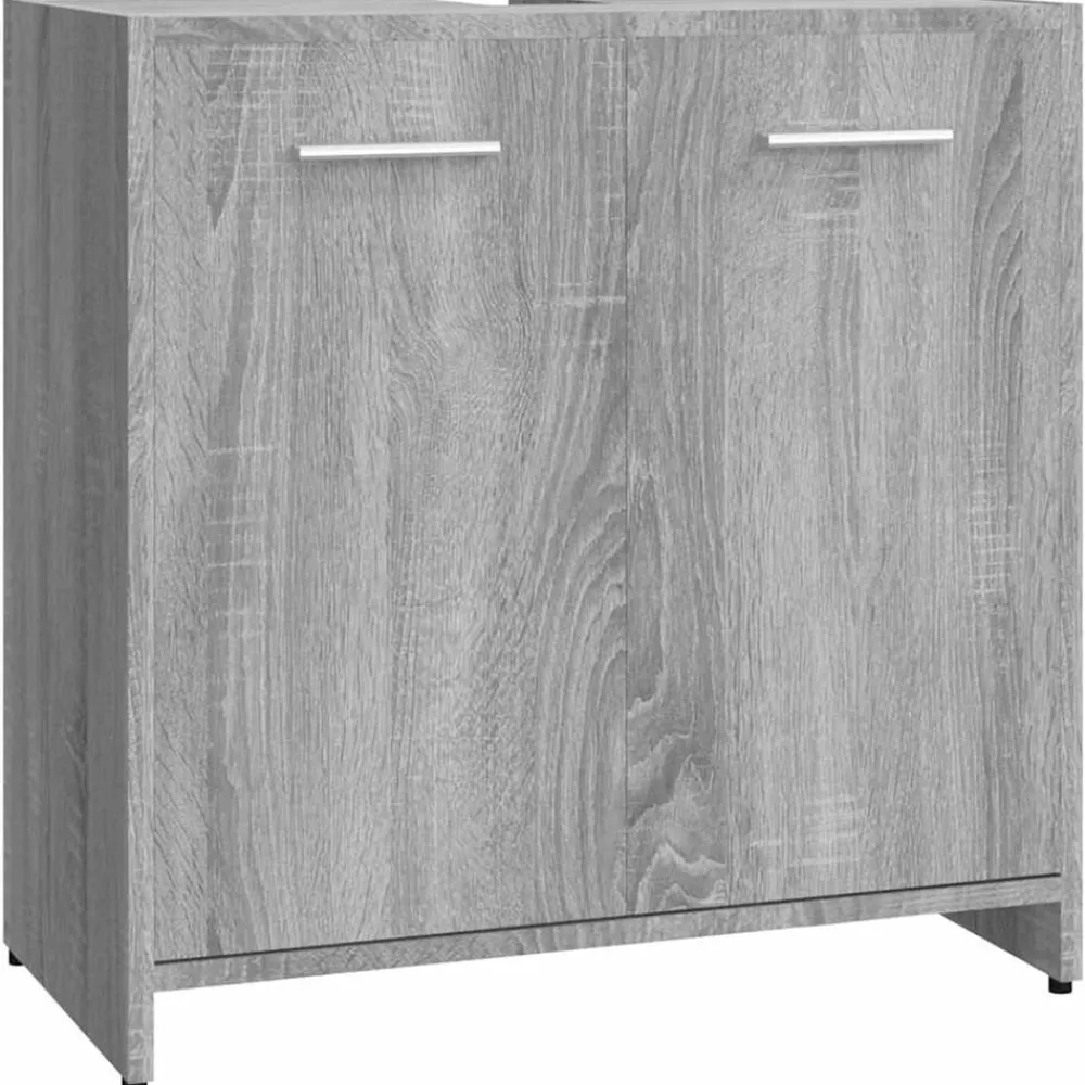 Meubelsets*vidaXL Badkamerkast 60x33x60 cm bewerkt hout eikenkleurig Grijs sonoma