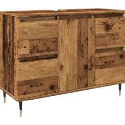 Badkamerkast 80x33x60 cm bewerkt hout kleurig>vidaXL Best