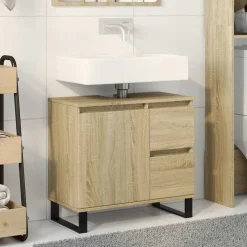 Meubelsets*vidaXL Badkamerkast 65x33x60 cm bewerkt hout kleurig Sonoma eiken