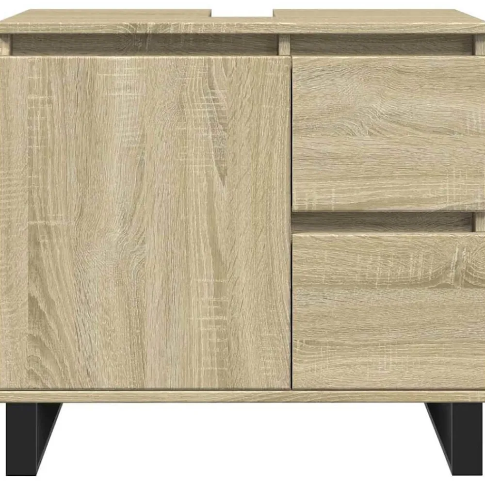 Meubelsets*vidaXL Badkamerkast 65x33x60 cm bewerkt hout kleurig Sonoma eiken