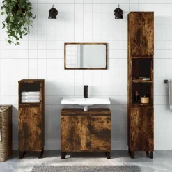 Badkamerkast 65x33x60 cm bewerkt hout kleurig>vidaXL Discount
