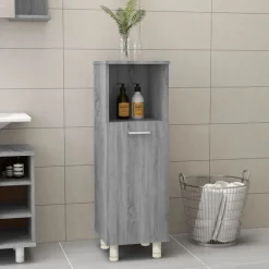 Badkamerkast 30x30x95 cm bewerkt hout eikenkleurig>vidaXL Best