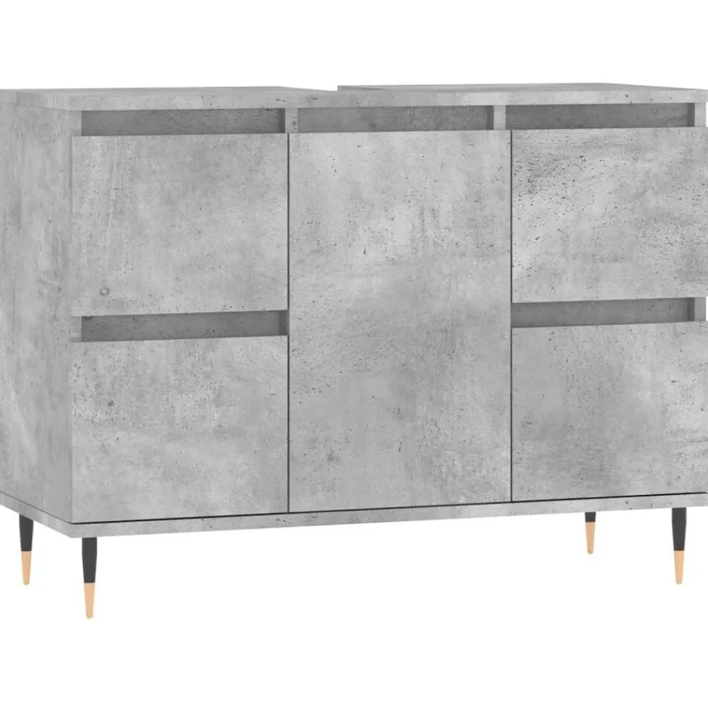 Meubelsets*vidaXL Badkamerkast 80x33x60 cm bewerkt hout Betongrijs