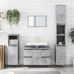 Meubelsets*vidaXL Badkamerkast 80x33x60 cm bewerkt hout Betongrijs