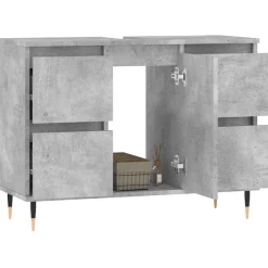 Meubelsets*vidaXL Badkamerkast 80x33x60 cm bewerkt hout Betongrijs