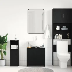 Meubelsets*vidaXL Badkamerkast 60x33x60 cm spaanplaat kleurig Zwart eiken