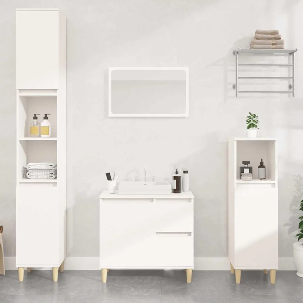 Kasten & Opbergmeubelen*vidaXL Badkamerkast 65x33x60 cm bewerkt hout Wit
