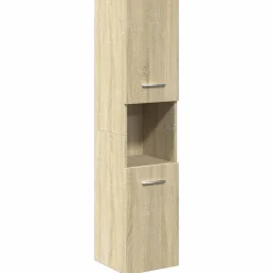 Kasten & Opbergmeubelen*vidaXL Badkamerkast 30x30x130 cm spaanplaat kleurig Sonoma eiken