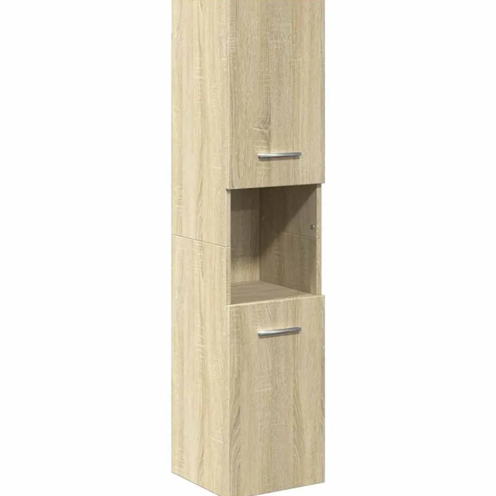 Kasten & Opbergmeubelen*vidaXL Badkamerkast 30x30x130 cm spaanplaat kleurig Sonoma eiken