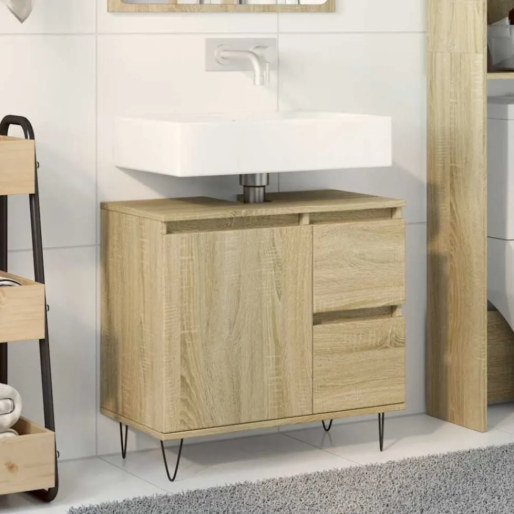 Badkamerkast 65x33x60 cm bewerkt hout kleurig>vidaXL Hot